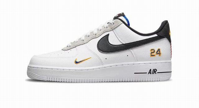 Cheap Nike Air Force 1 White Black 24 Shoes Men and Women-44 - Click Image to Close